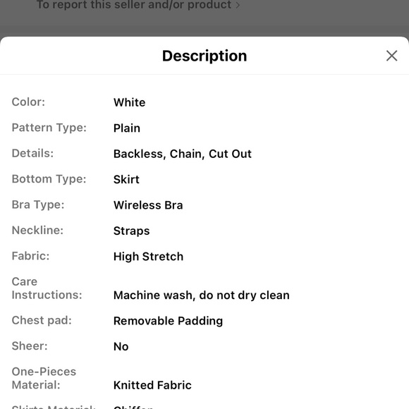 Size Large White Swimsuit with separate sheer skirt/coverup - Picture 5 of 5